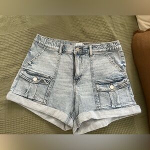 Time and Tru Utility Shorts - Light Acid Wash